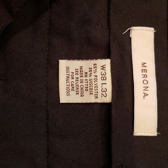Mens Merona Black Dress Pants with Cuffs 38 X 32 - Picture 4 of 5